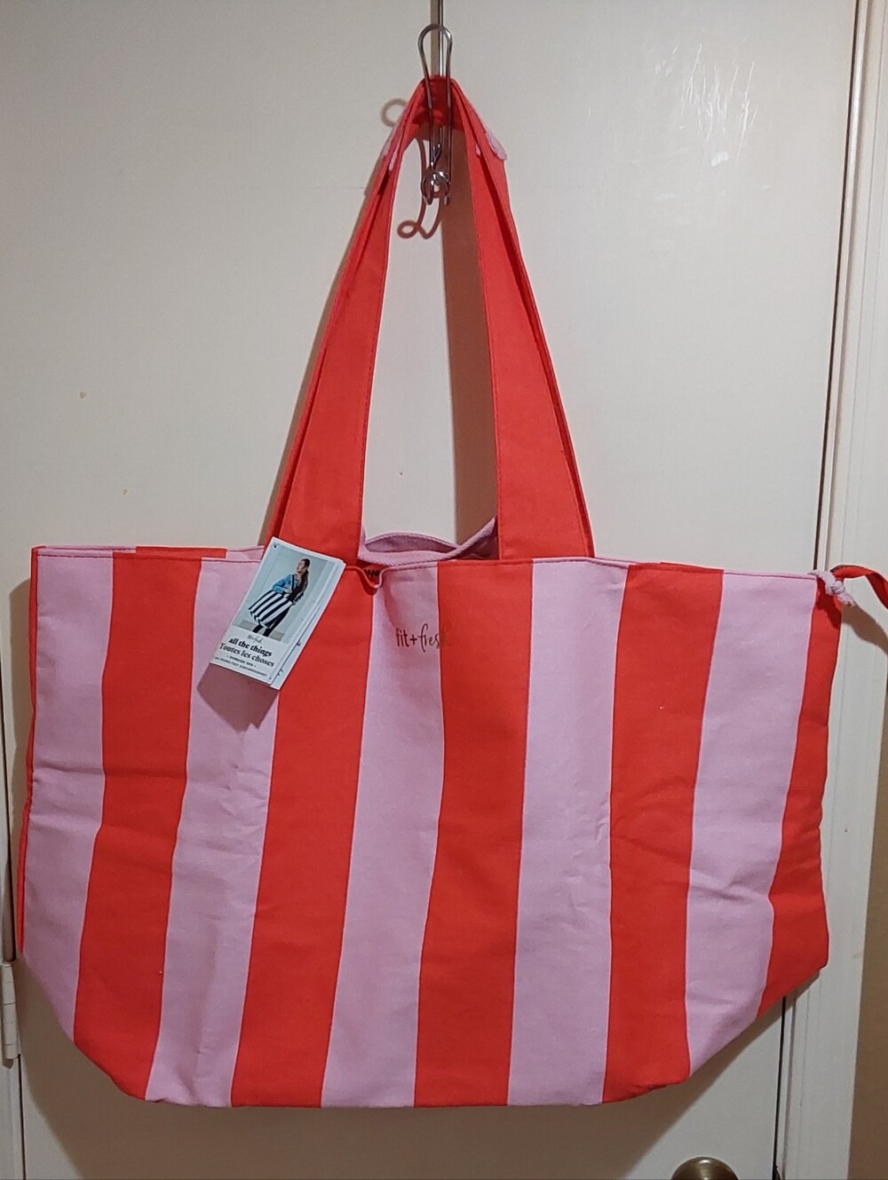🌺 NWT Huge Fit & Fresh Oversized Canvas Tote Bag